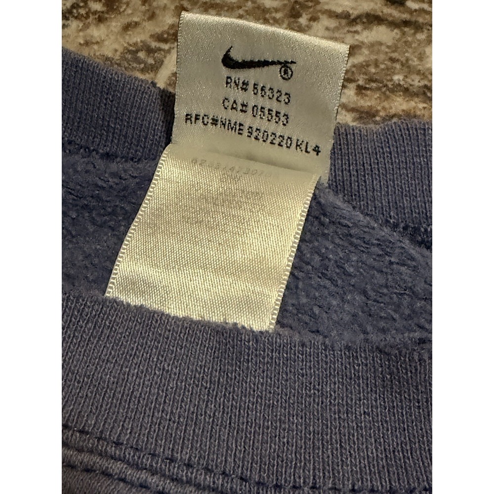 VTG Nike Sweatshirt Mens XL Blue/Yellow Logo Crewneck Sweatshirt USA Distressed - Picture 3 of 4